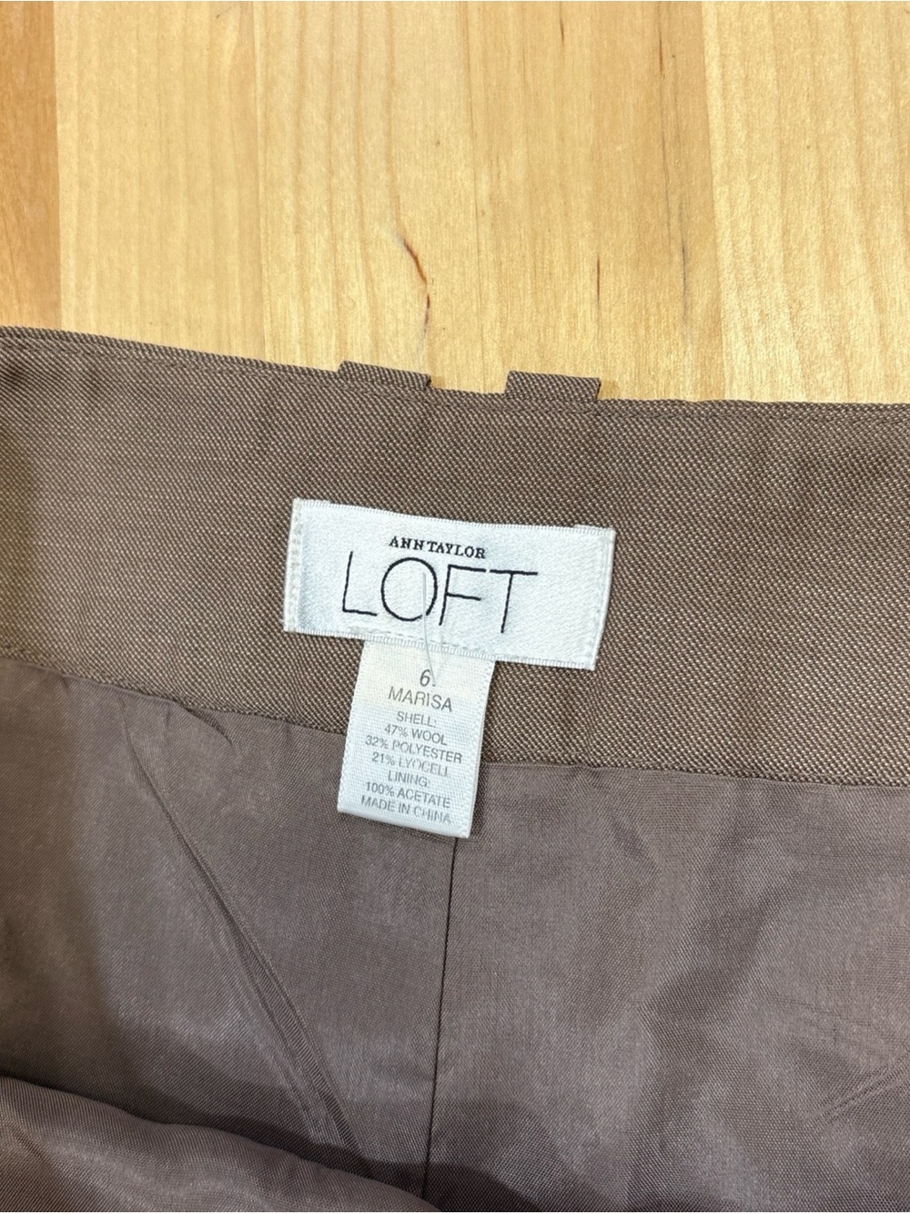 LOFT Wide-Leg Crop Dress Pants in Brown Taupe - Picture 2 of 5